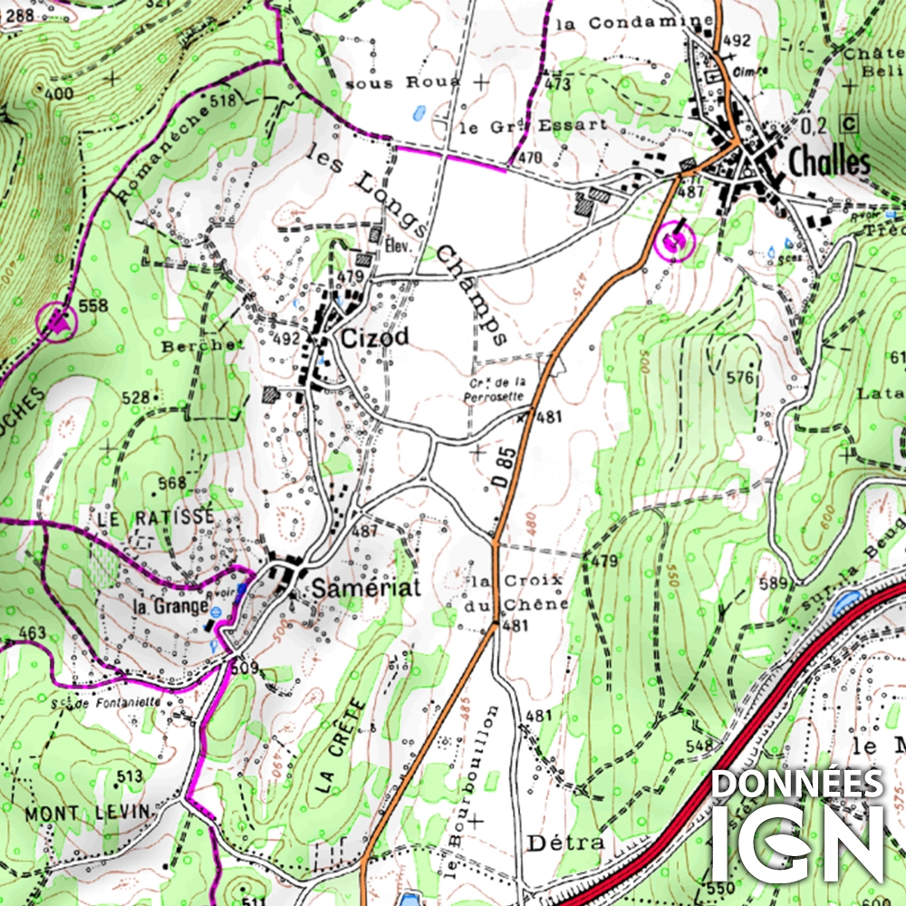 Carte IGN au 1 : 25 000 pour GPS - AIN