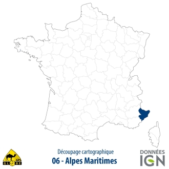 Département IGN - Alpes Maritimes 06 - 1 : 25 000