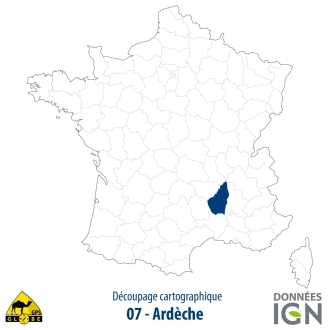Département IGN - Ardeche 07 - 1 : 25 000
