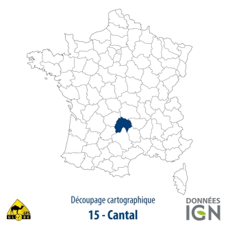 Département IGN - Cantal 15 - 1 : 25 000