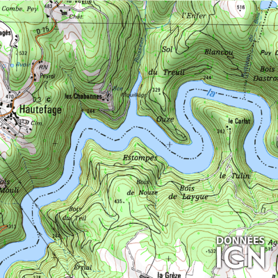 Département IGN - Corrèze 19 - 1 : 25 000