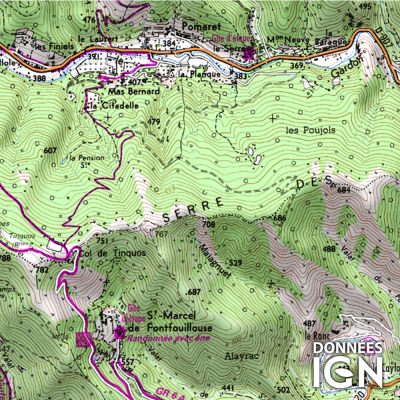 Département Gard (30) - 1 : 25 000