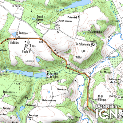 Département Gers (32) - 1 : 25 000