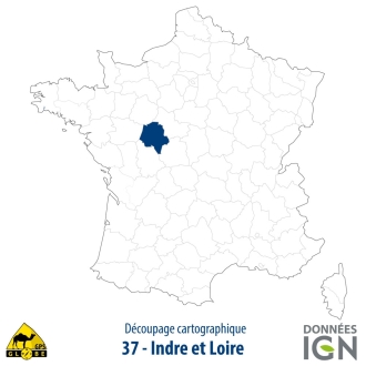 Département IGN - Indre-et-Loire 37 - 1 : 25 000
