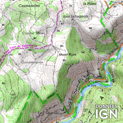 Département Lozère (48) - 1 : 25 000