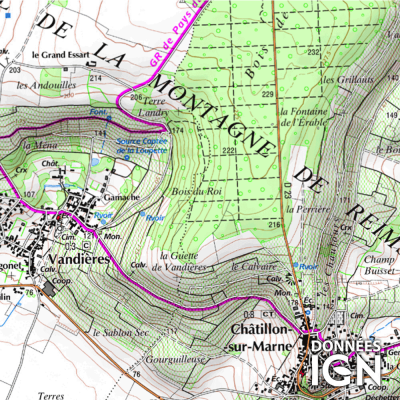 Département Marne (51) - 1 : 25 000