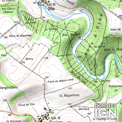 Département IGN - Meuse 55 - 1 : 25 000