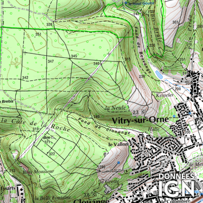 Département Moselle (57) - 1 : 25 000