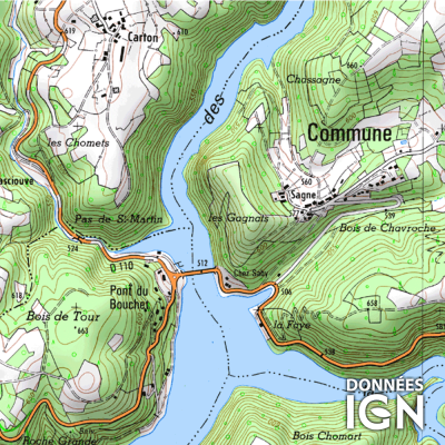 Département IGN - Puy de Dome 63 - 1 : 25 000