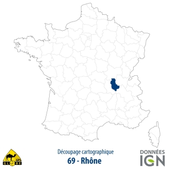 Département IGN - Rhône 69 - 1 : 25 000