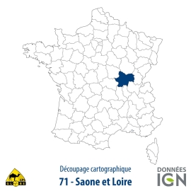 Département IGN - Saône-et-Loire 71 - 1 : 25 000