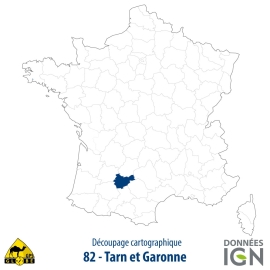 Département IGN - Tarn-et-Garonne 82 - 1 : 25 000