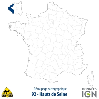 Département IGN - Hauts-de-Seine 92 - 1 : 25 000