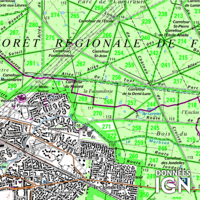 Département IGN - Seine-Saint-Denis 93 - 1 : 25 000