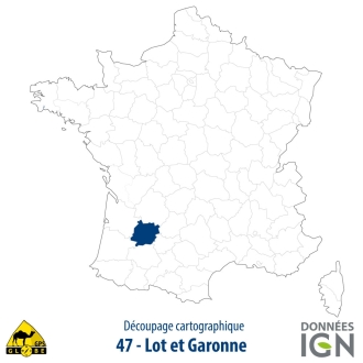 Département IGN - Satellite - Lot-et-Garonne 47 - 1 : 25 000