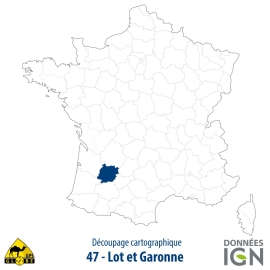 Département IGN - Satellite - Lot-et-Garonne 47 - 1 : 25 000
