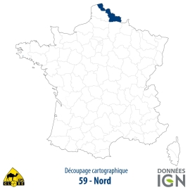 Département IGN - Satellite - Nord 59 - 1 : 25 000