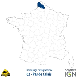 Département IGN - Satellite - Pas-de-Calais 62 - 1 : 25 000