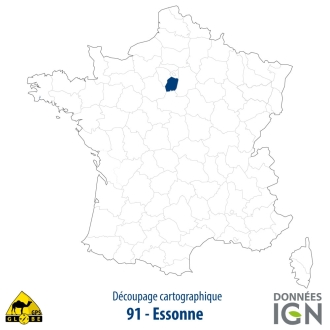 Département IGN - Satellite - Essonne 91 - 1 : 25 000