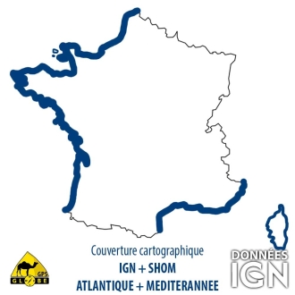 Couverture cartographique littoral Français : Atlantique + Méditerranée