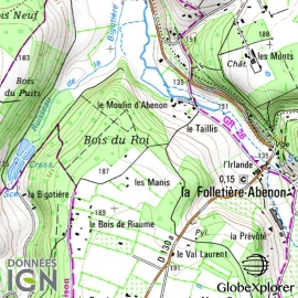 Carte IGN de la zone 2  au 1 : 25 000 - GlobeXplorer