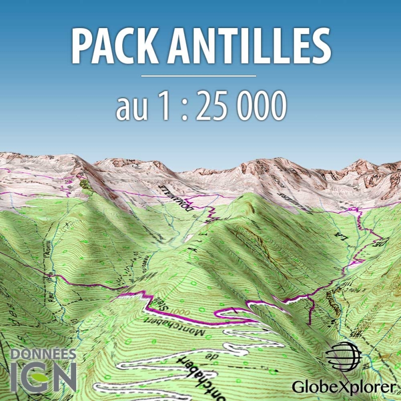 Pack Antilles - Martinique / Guadeloupe - 1 : 25 000 - GlobeXplorer