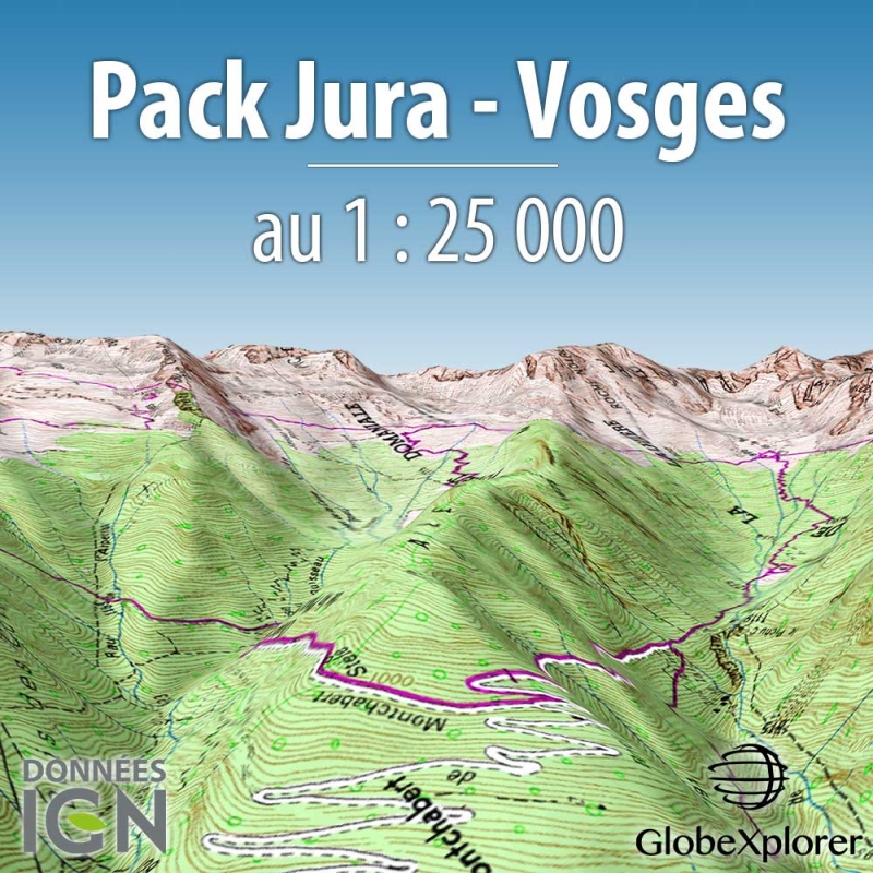 GlobeXplorer - Pack Jura-Vosges - Carte IGN au 1 : 25 000