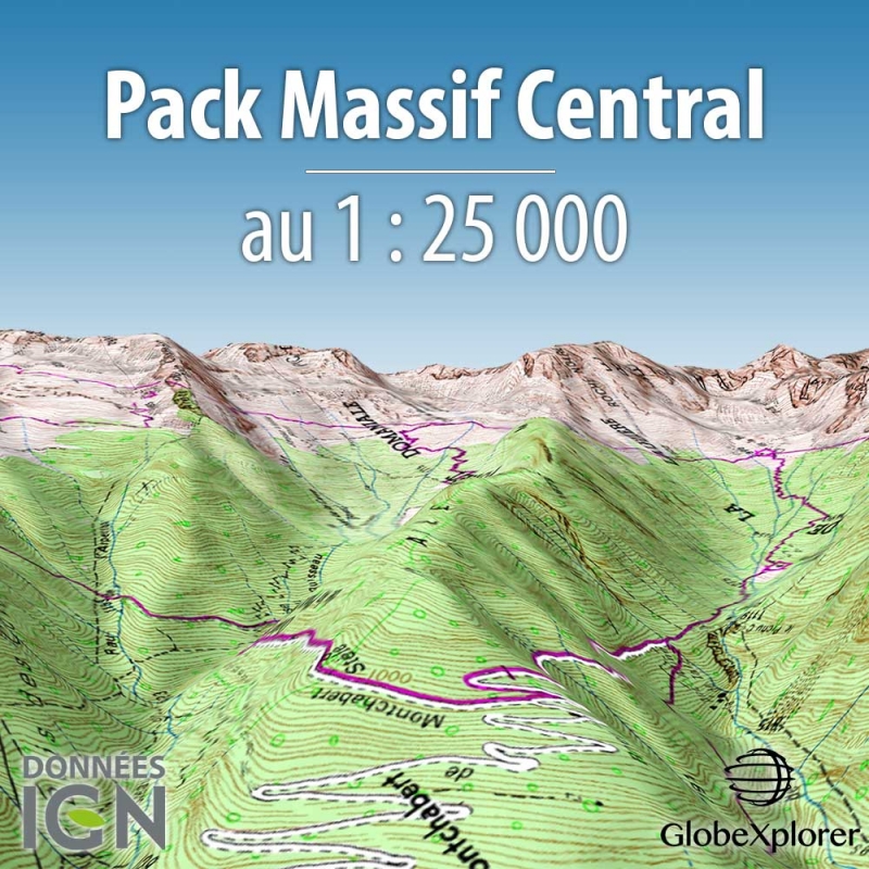 GlobeXplorer - Pack Massif Central - 1 : 25 000