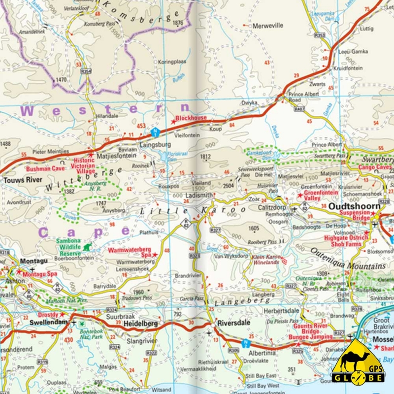 GPS Globe - Carte touristique de l'Afrique Australe au 1 ...