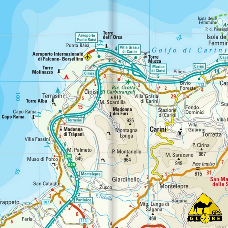 Carte De La Sicile à Imprimer Gratuite GPS Globe - Carte touristique de la Sicile (Italie)