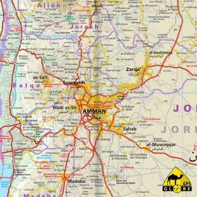 Jordanie - Carte voyage - 1 : 400 000