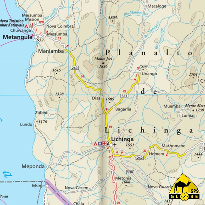Mozambique / Malawi - Carte touristique - 1 : 1 200 000