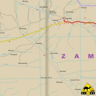 Zambie - Carte touristique - 1 : 1 000 000