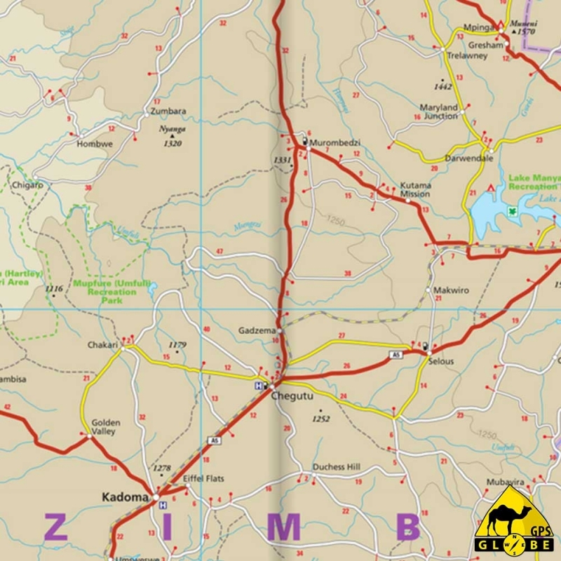 zimbabwe carte touristique