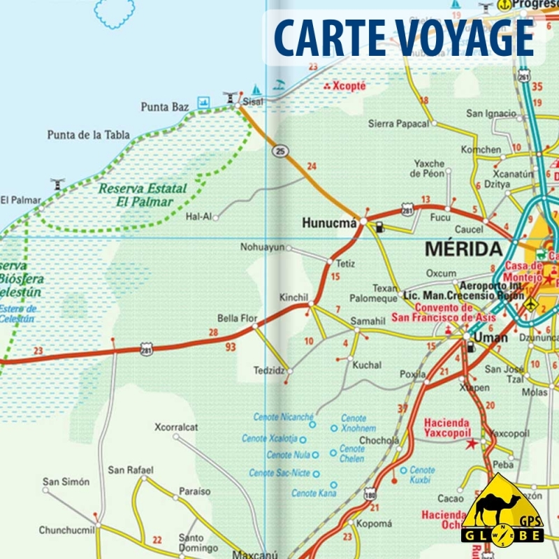 carte touristique du mexique