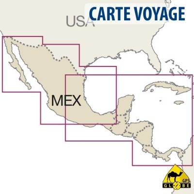 Amérique Centrale + Mexique - Carte voyage - 1 : 3 000 000