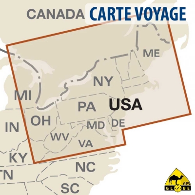 Etats-Unis (Nord Est) - Carte voyage - 1 : 1 250 000