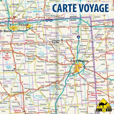 Etats-Unis (Midwest) - Carte voyage - 1 : 600 000