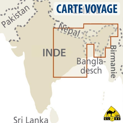 Inde (Nord Est) - Carte voyage - 1 : 1 300 000