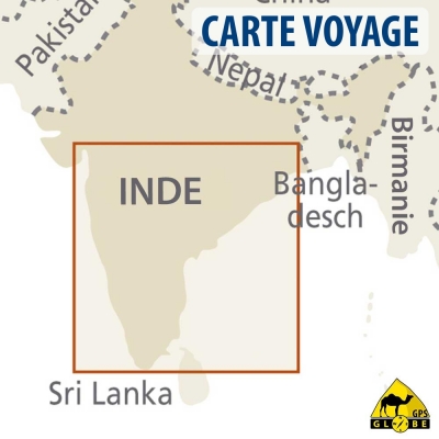 Inde (Sud) - Carte voyage - 1 : 1 300 000