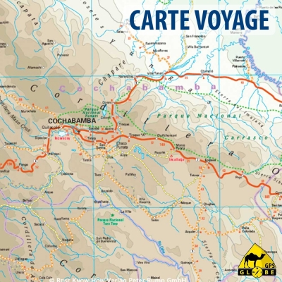 Bolivie - Carte voyage- 1 : 1 300 000