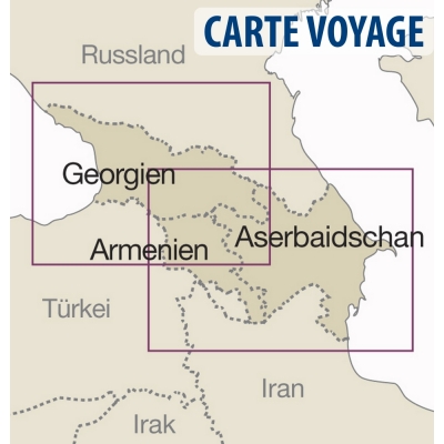 Caucase (Arménie / Géorgie / Azerbaijan) - Carte touristique - 1 : 650