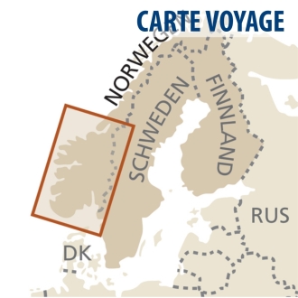 Norvège Sud  - Carte voyage - 1 : 500 000