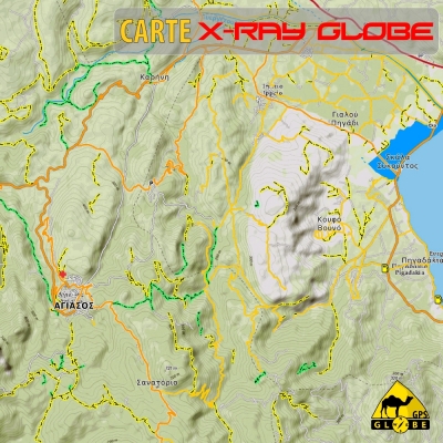 Grèce + Crête - X-Ray Globe - 1 : 30 000 TOPO Relief