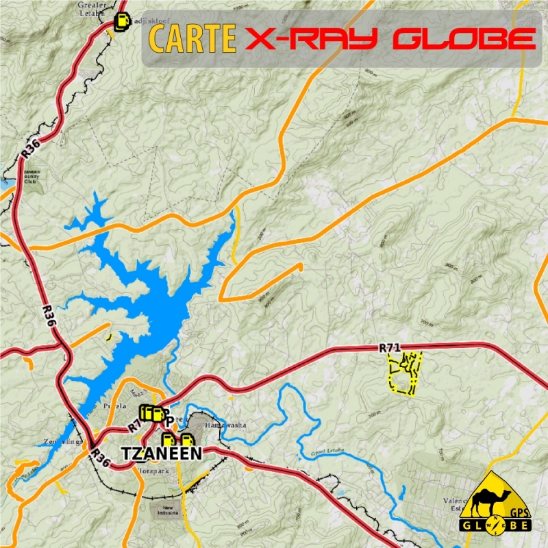 Afrique du sud X-Ray Globe - 1:100 000 TOPO relief