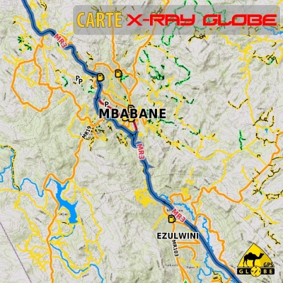 Swaziland - X-Ray Globe - 1 : 100 000 TOPO Relief