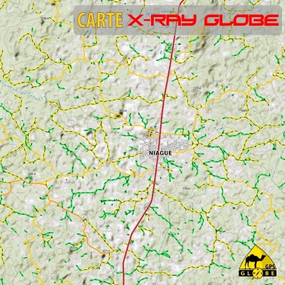 Côte d'Ivoire - X-Ray Globe - 1 : 30 000 TOPO Relief