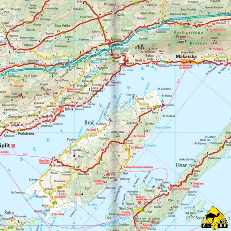 Croatie - Carte touristique - 1 : 300 000