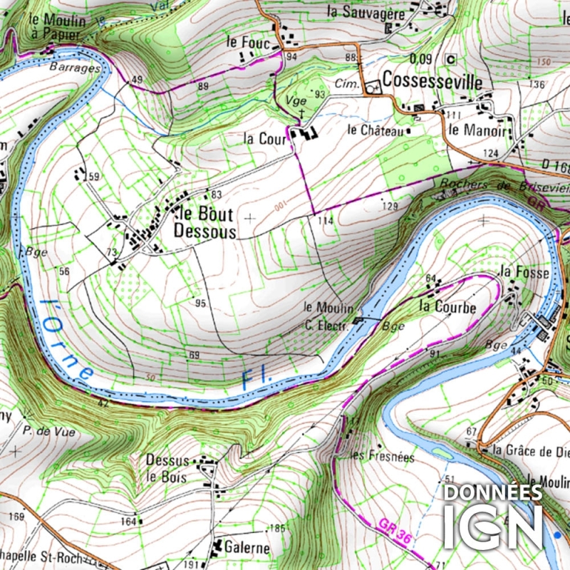Département  Calvados (14) - 1 : 25 000