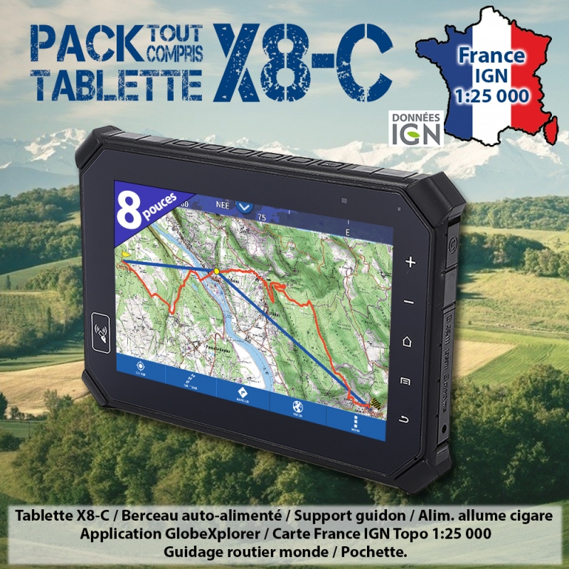 GlobeXplorer X8-C Pack Tout Compris FRANCE 25